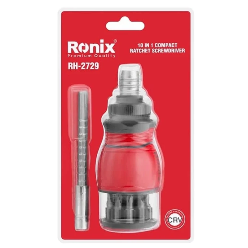 پیچ گوشتی جغجغه ای مشتی رونیکس مدل RH-2729 مجموعه 10 عددی