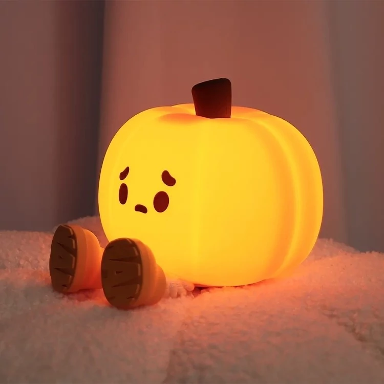 چراغ خواب سیلیکونی طرح کدو تنبل Pumpkin design silicone night light