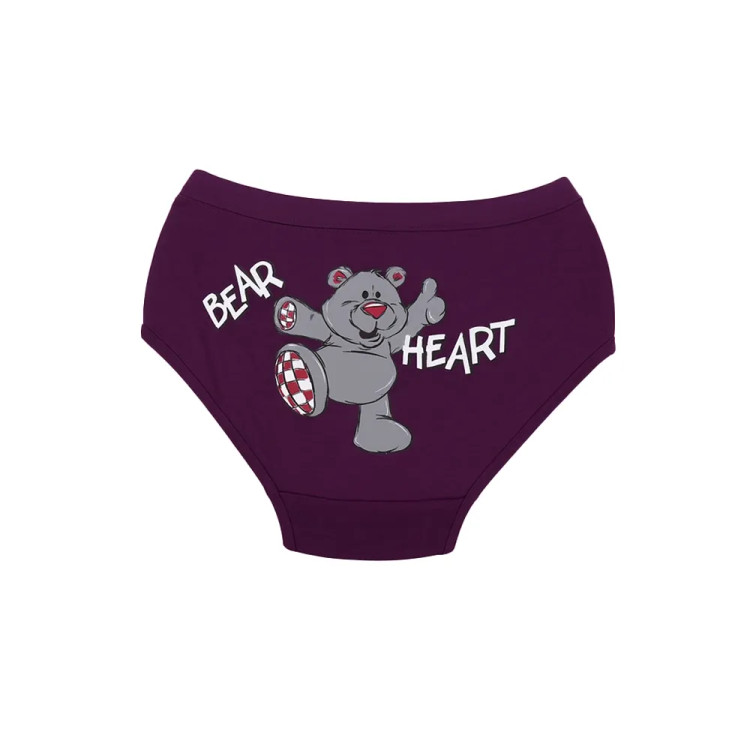شورت زنانه اسلیپ نخی کش پهن طرح Bear Heart سایز XL بانوسا