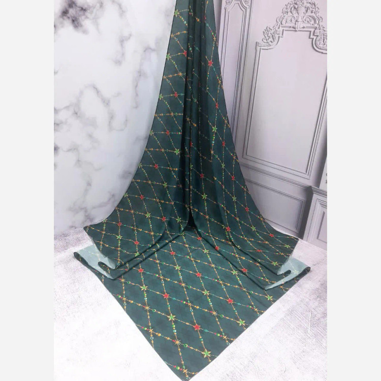 روسری نخ کاستوم طرح جواهر قواره بزرگ 140 سانتیمتر