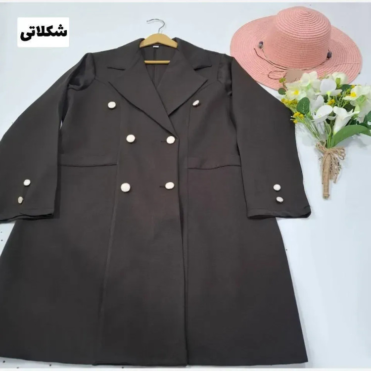مانتو کتی زنانه مدل پریا جنس مازراتی با دکمه کاربردی
