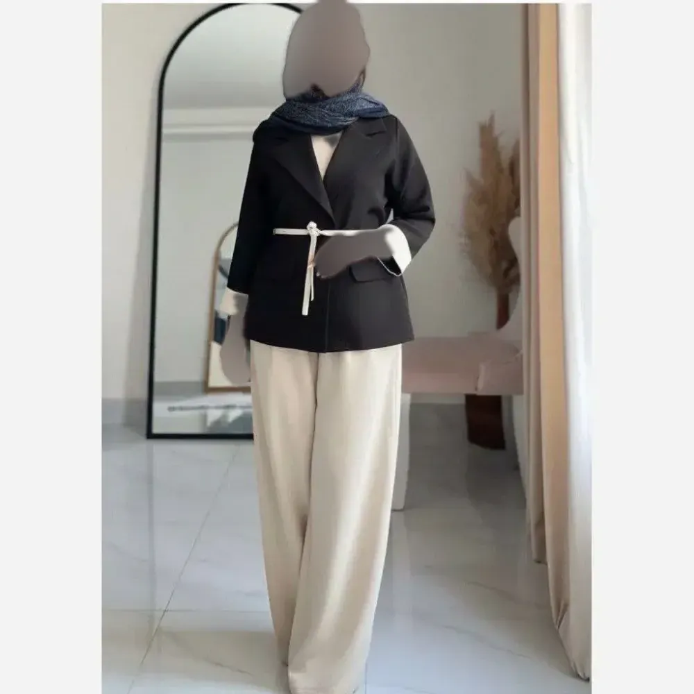 مانتو شومیز لینن زنانه جلو دکمه دار رنگ مشکی و نسکافه ای سایز فری تا 48
