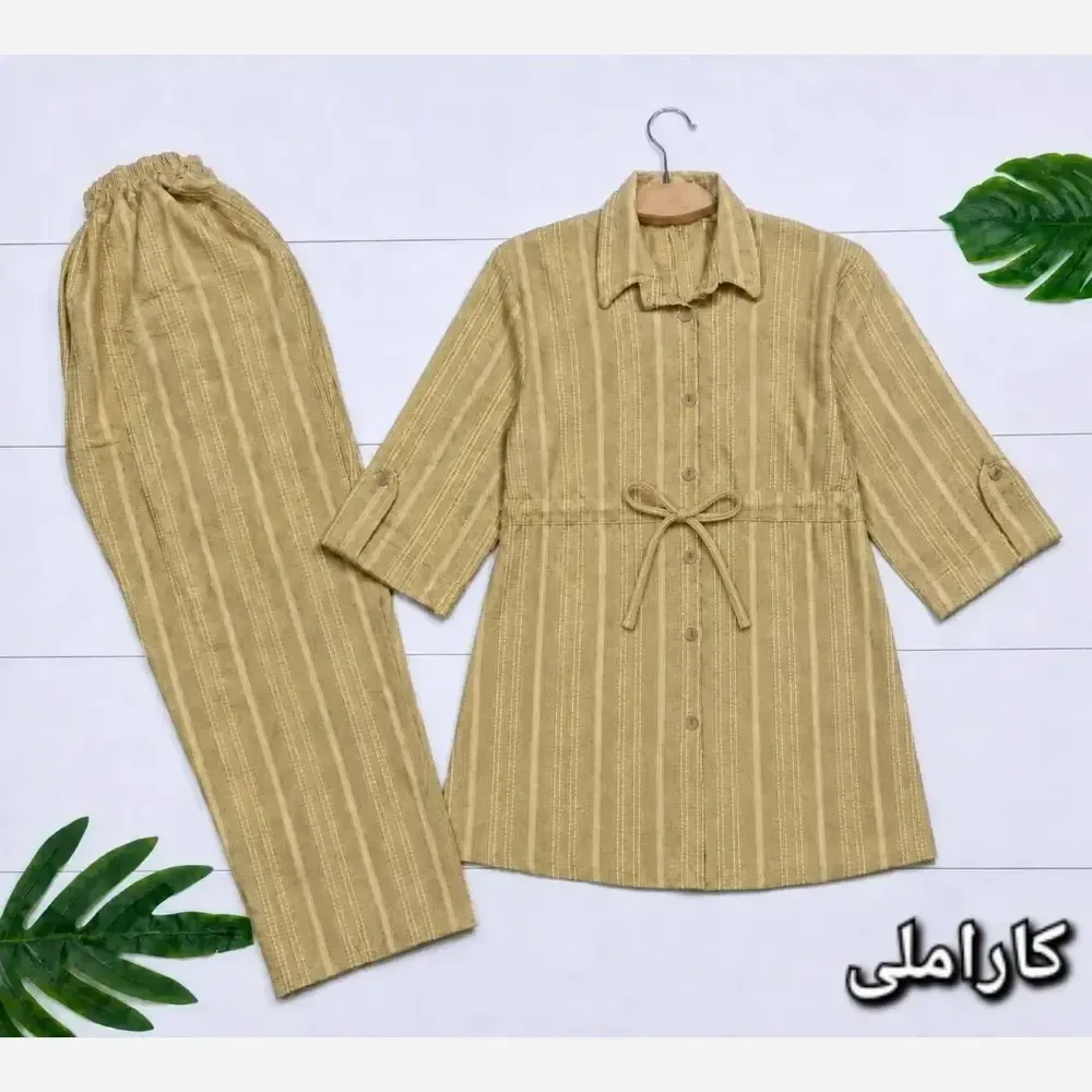 ست شومیز و شلوار شانتون زنانه فری سایز 38 تا 46