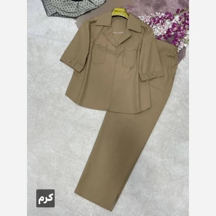 شومیز یقه انگلیسی شادی کرپ بوگاتی فری سایز 38 تا 46 بند تنظیم رنگ بندی متنوع