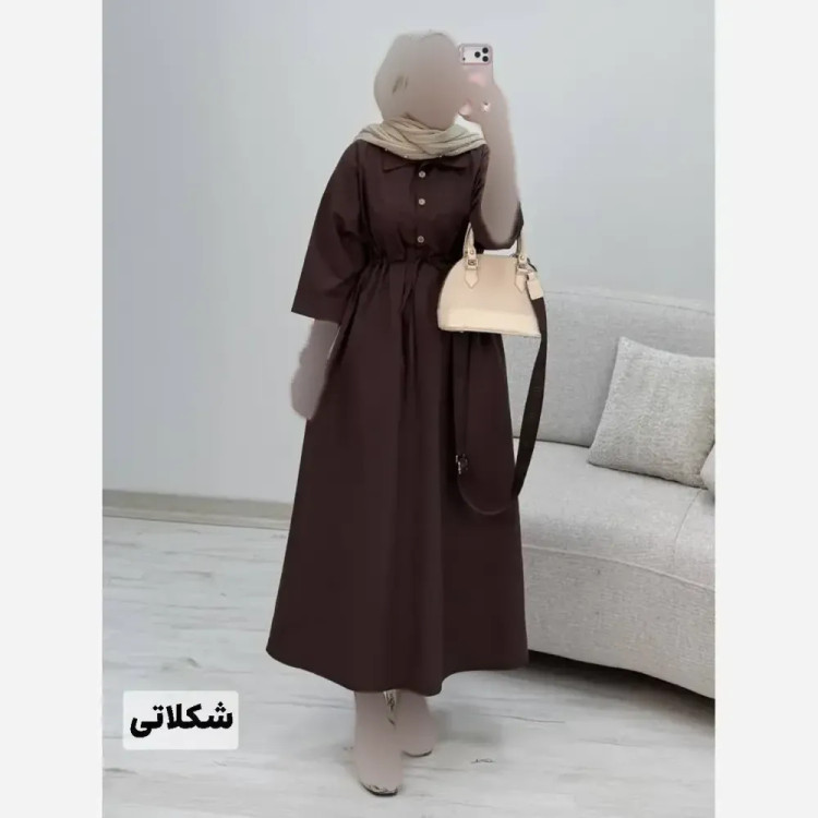 پیراهن لنین سالومه فری سایز زنانه دکمه کاربردی مناسب بارداری و شیردهی کمر گت جنس لنینت بدون آبرفت و چروک