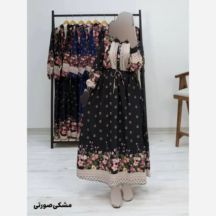 پیراهن ساحلی زنانه مدل لاله جنس فلور نخ درجه یک رنگ سرمه ای مشکی قرمز مشکی صورتی فری سایز