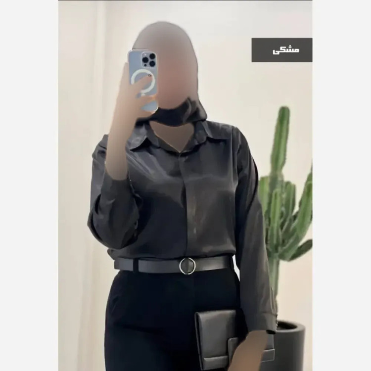 شومیز زنانه ساتن فرانسه ضخیم آستین بلند رنگ بندی متنوع سایز 1 و 2