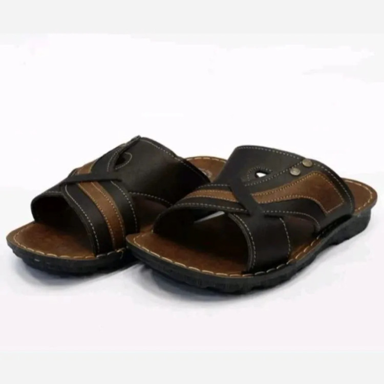 صندل طبی مردانه چرم مدل تایلندی مشکی سایز 40 تا 45