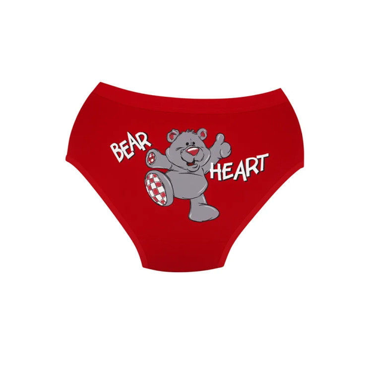 شورت زنانه اسلیپ نخی کش پهن طرح Bear Heart برند بانو سایز XL