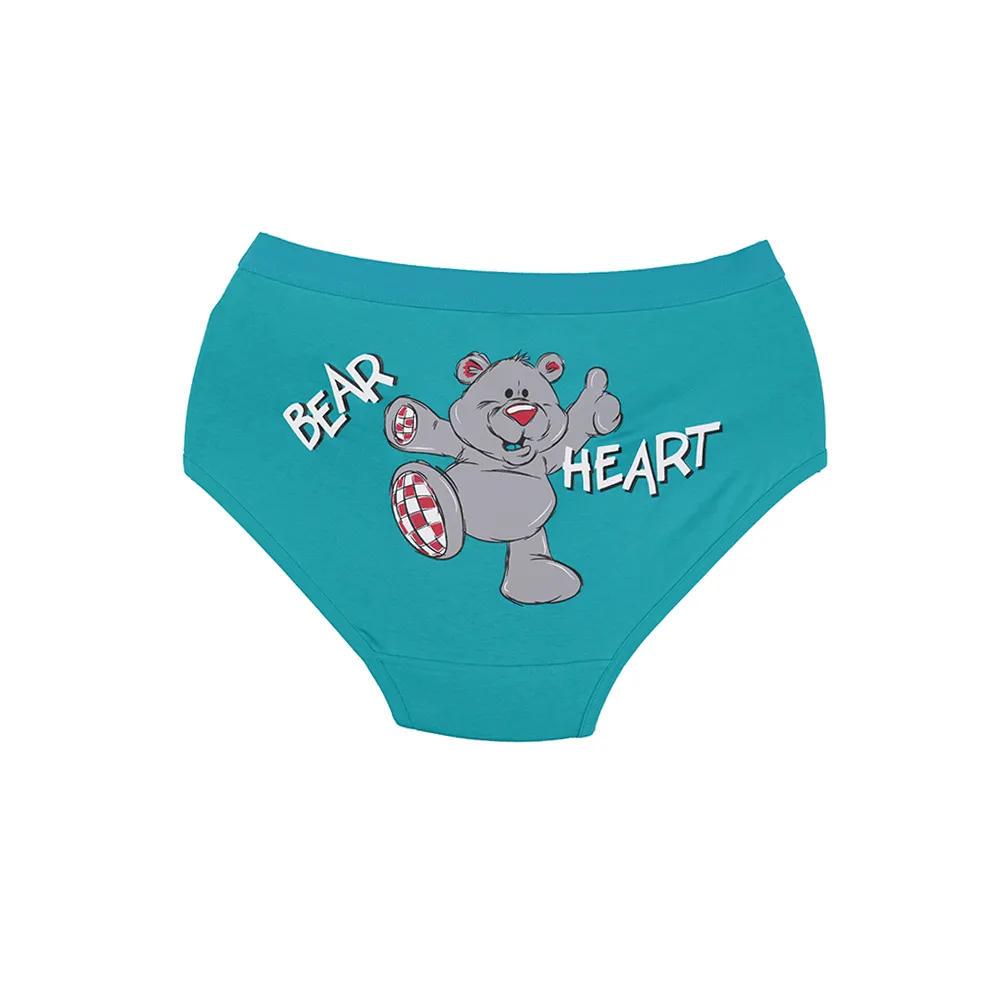شورت زنانه اسلیپ نخی کش پهن طرح Bear Heart برند بانو سایز XL