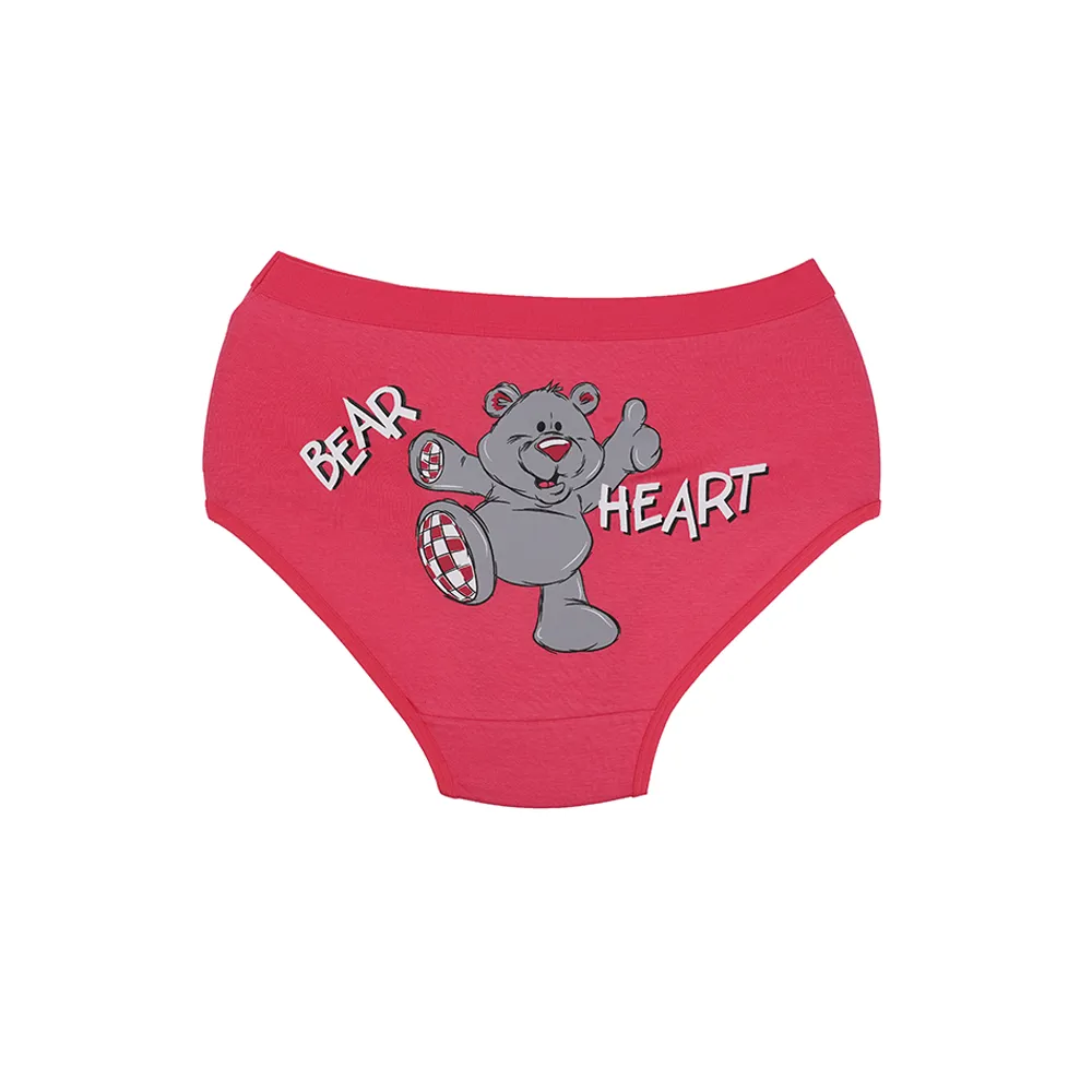 شورت زنانه اسلیپ نخی کش پهن طرح Bear Heart برند بانو سایز XL