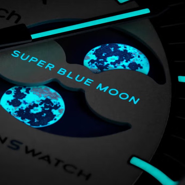 ساعت مچی عقربه ای مکانیکی مدل Super Blue Moon Omega x Swatch