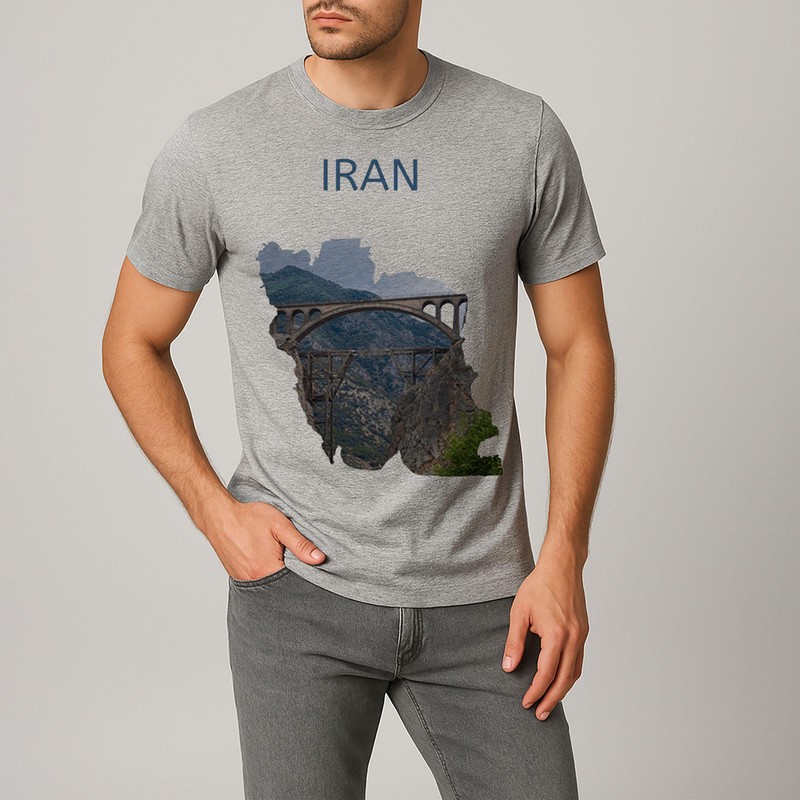 تی شرت آستین کوتاه مردانه مدل ایران کد V328