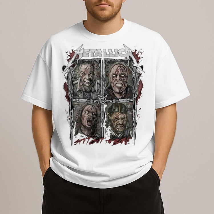 تی شرت آستین کوتاه مردانه مدل متالیکا metallica لش گنگ z122