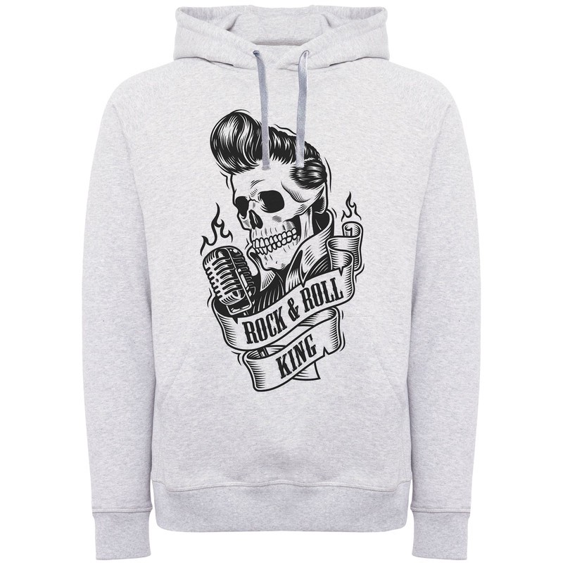 هودی مردانه طرح ROCK ROLL KING کد F398