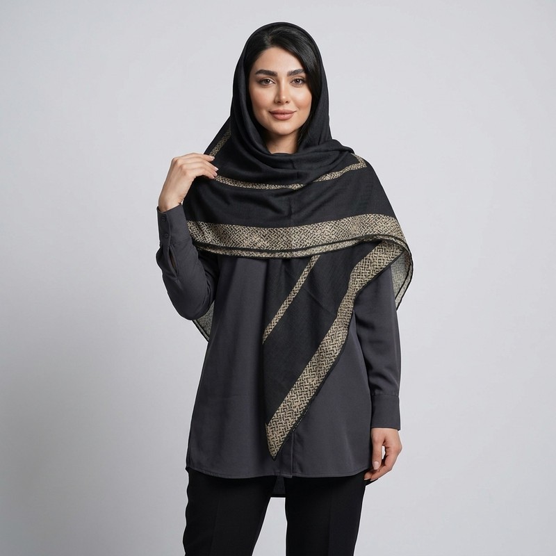 روسری زنانه مدل ژاکارد دست دوز