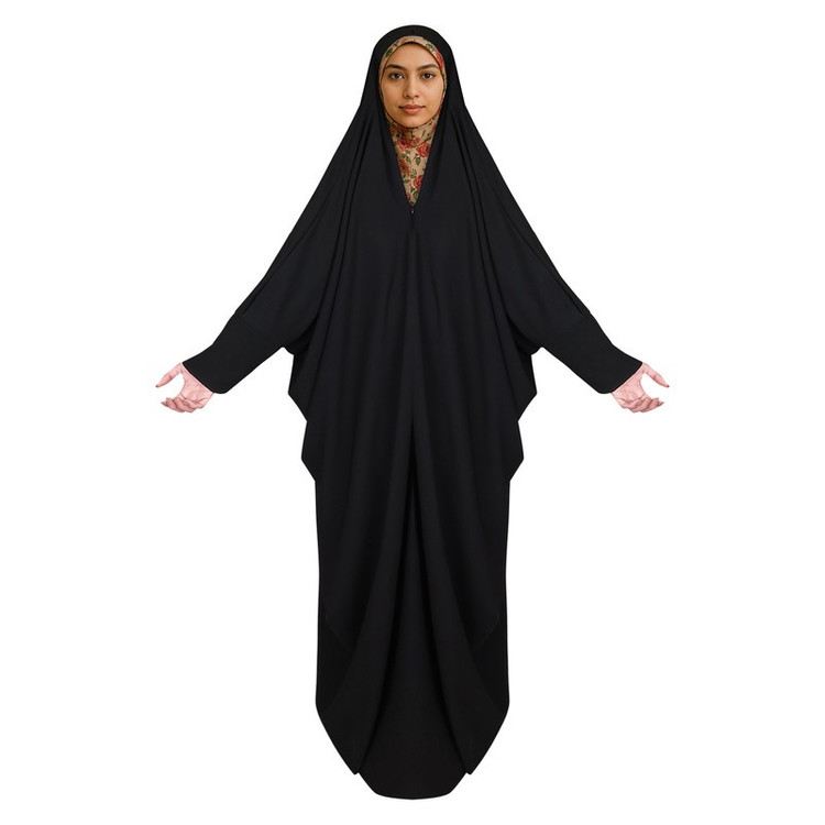 چادر لبنانی مدل زینا جلوبسته زیپ دار
