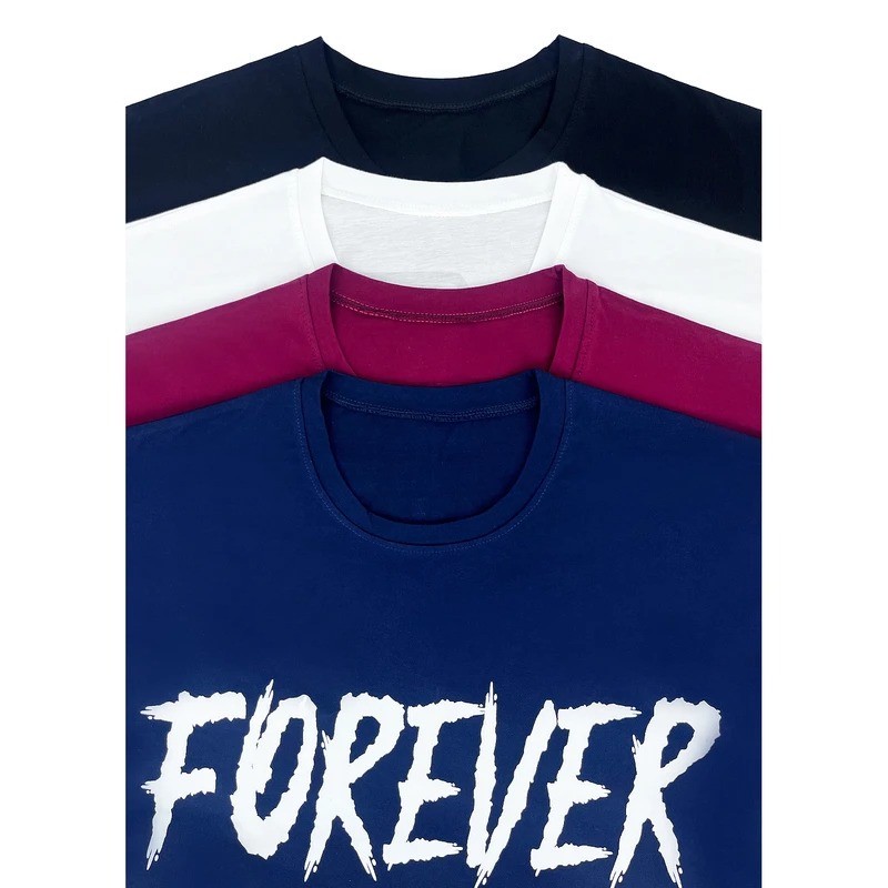 ست تی شرت آستین کوتاه و شلوارک راحتی مردانه مدل FOREVER