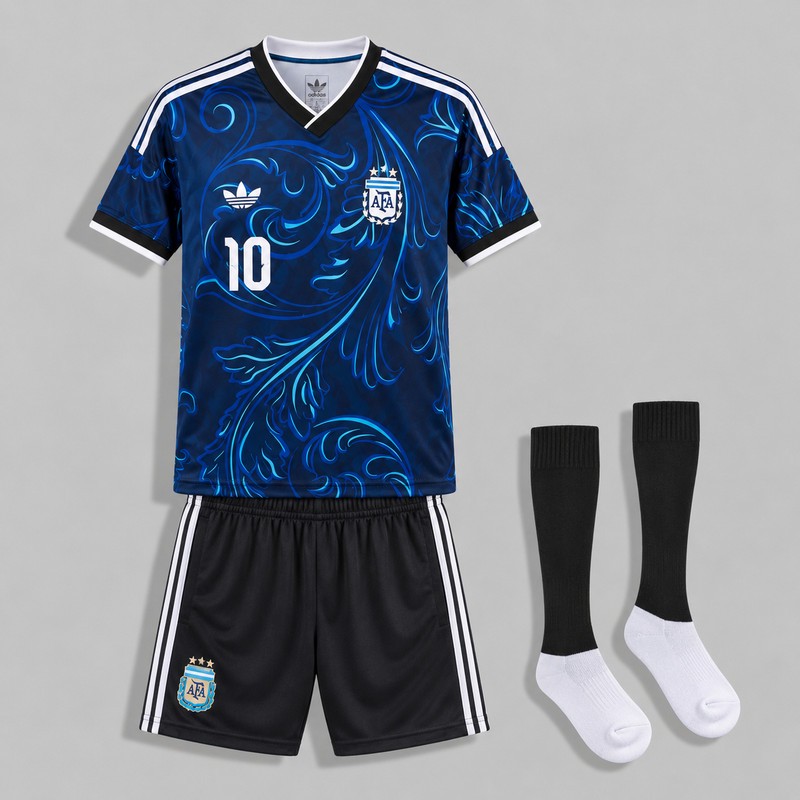 ست سه تکه لباس دوم ورزشی مدل تیم ملی آرژانتین طرح مسی 2026