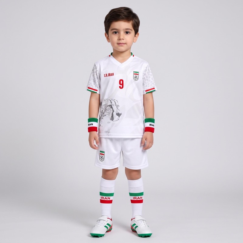 ست 5 تکه لباس ورزشی پسرانه مدل تیم ملی ایران طرح جام جهانی طارمی 2026