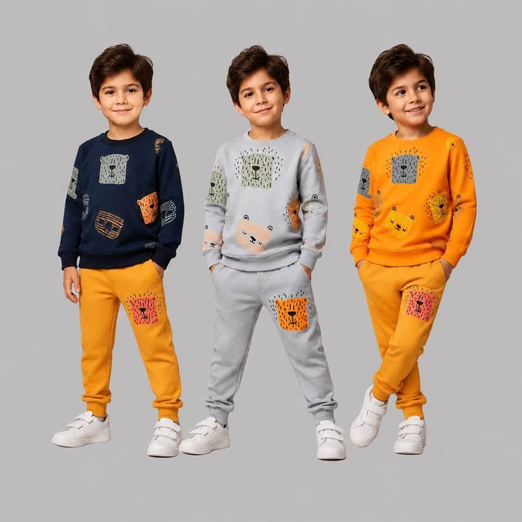 ست سویشرت و شلوار راحتی بچگانه مدل خرس سه نقطه