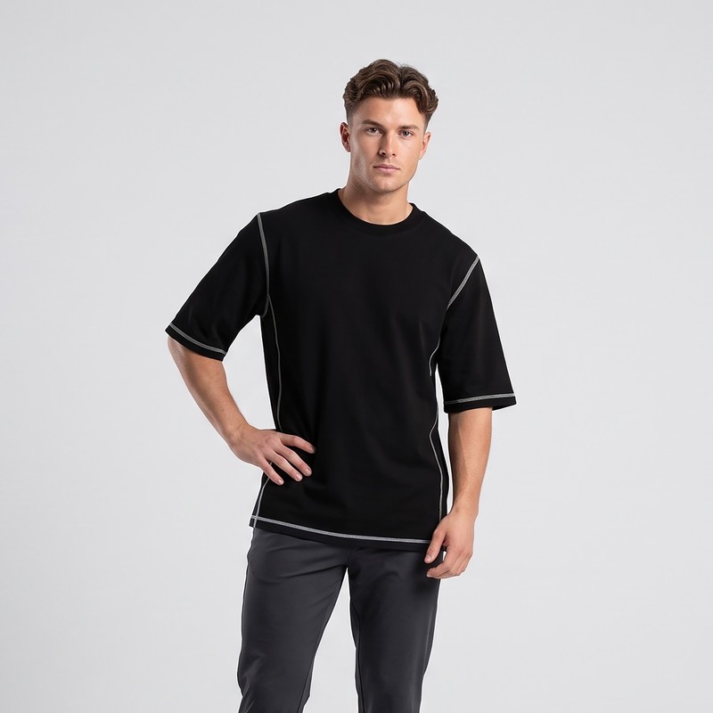 تی شرت آستین کوتاه یقه گرد مردانه ایزی دو مدل M-01
