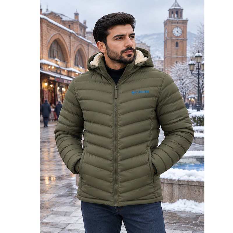 کاپشن کوتاه مردانه شمعی با زیپ مدل آیکان کد Da-Km-Az-Co-SA-2026-1012