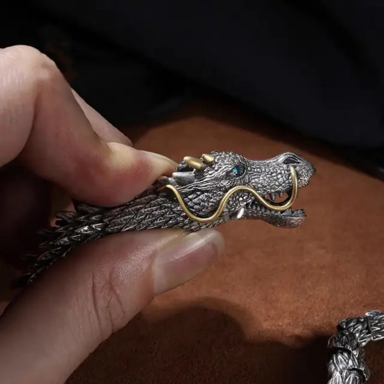 دستبند مردانه مدل Dragon کد 01