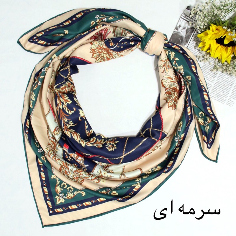 روسری زنانه آنالیا مدل ابریشم توییل بهاره کد 9802