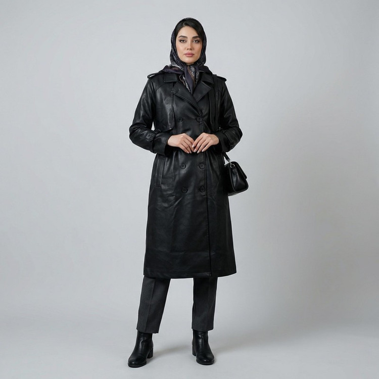 کت چرم زنانه السانا مدل شبرنگ کد 237301