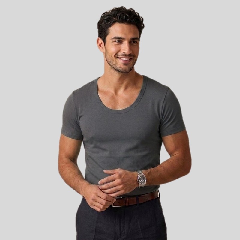 زیرپوش آستیندار یقه گرد مردانه مدل ZA2100S