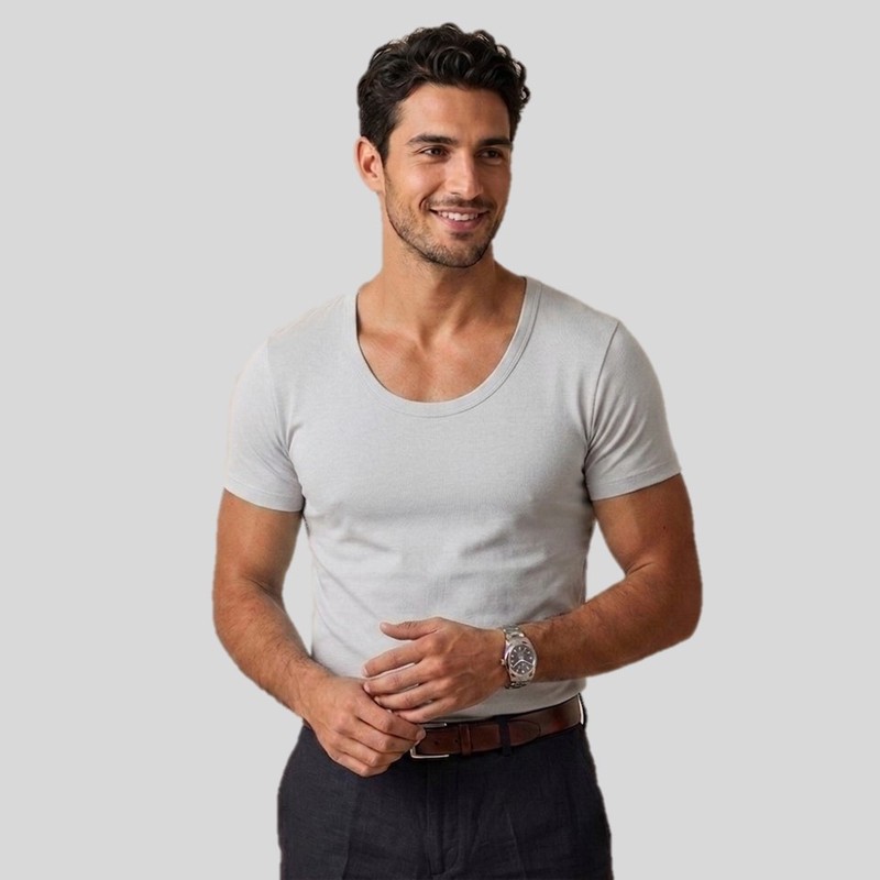 زیرپوش آستیندار یقه گرد مردانه مدل ZA2100S