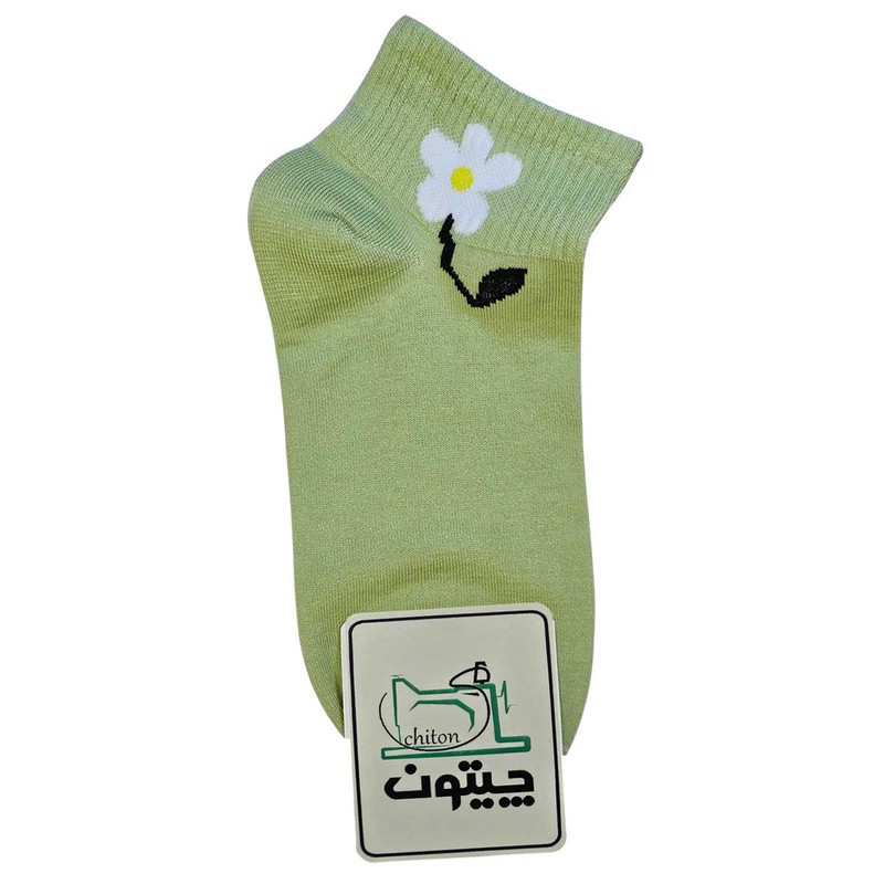 جوراب ساق کوتاه زنانه چیتون مدل گلدار نخی بسته 4 عددی