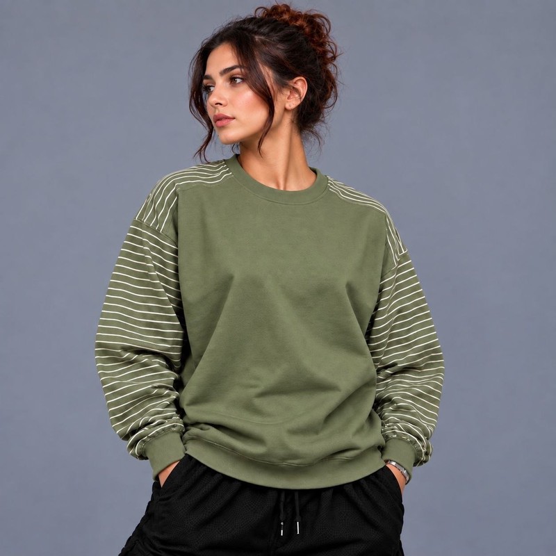 سویشرت دورس زنانه طرح راه راه