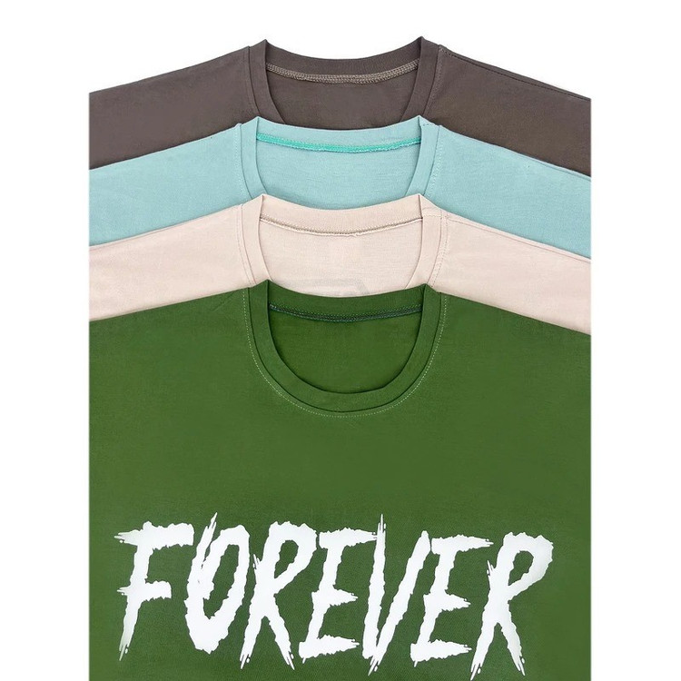 ست تیشرت آستین کوتاه و شلوارک راحتی مردانه مدل FOREVER