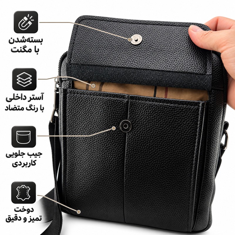 کیف رودوشی زنانه و مردانه چرمی دنیدایسنو مدل BG07