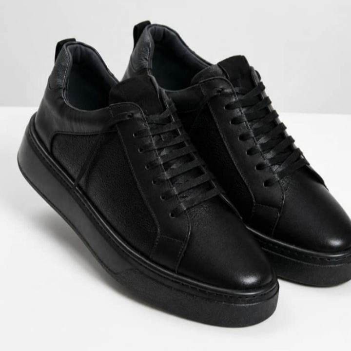 کفش ونس چرم مردانه مدل GH بندی
