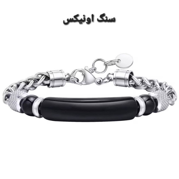 دستبند مردانه گالری گوهرسنگ مدل سنگی کد GS1476