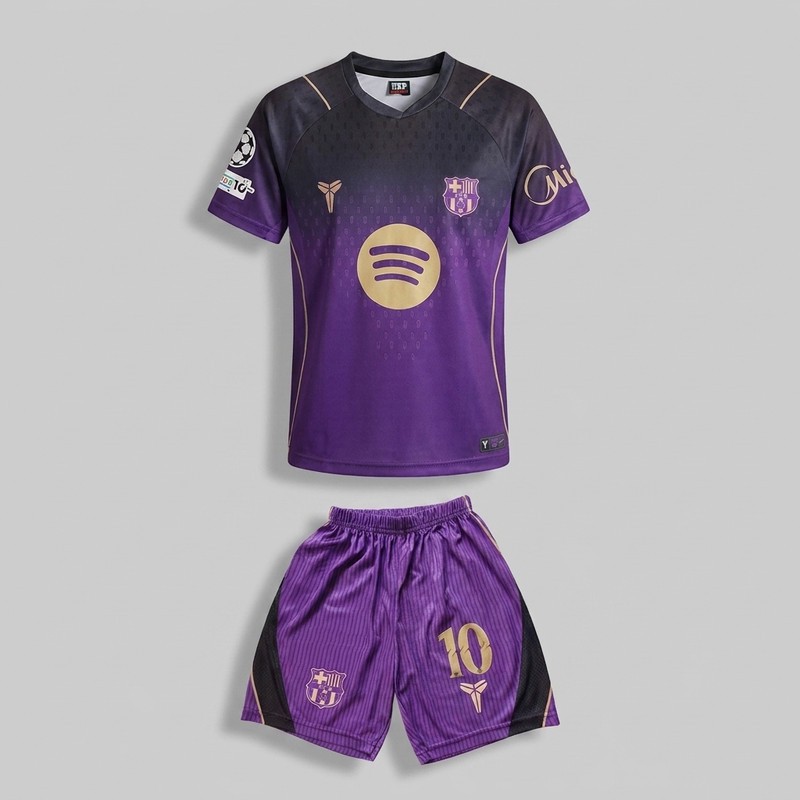 ست تی شرت و شلوارک ورزشی پسرانه بارسلونا مدل یامال Away 2027