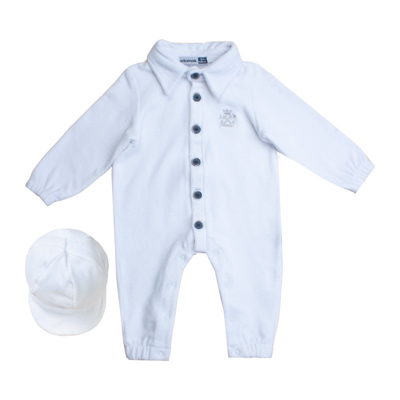 سرهمی نوزادی آدمک کد 130092به همراه کلاه