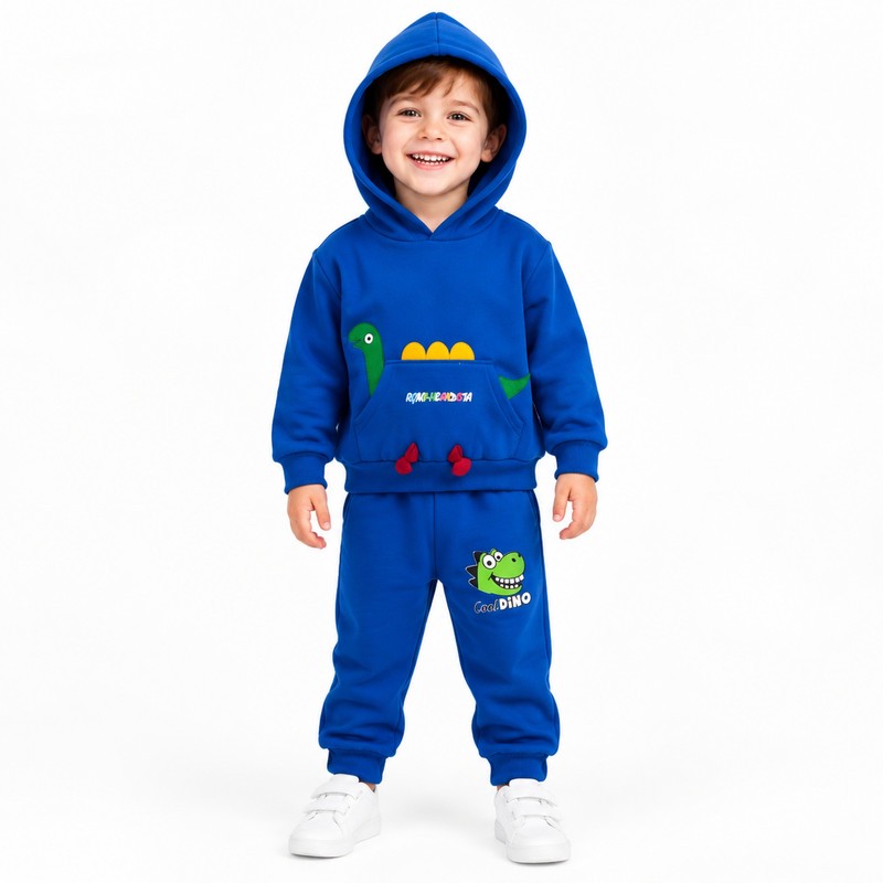 ست هودی و شلوار پسرانه مدل Dinosaur کد M66