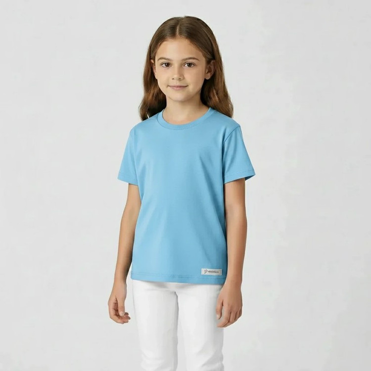 تیشرت آستین کوتاه دخترانه پنبینه مدل نخ پنبه خالص
