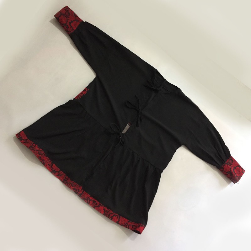 مانتو زنانه مدل عروسکی کیمانو تافته کد tm-2774