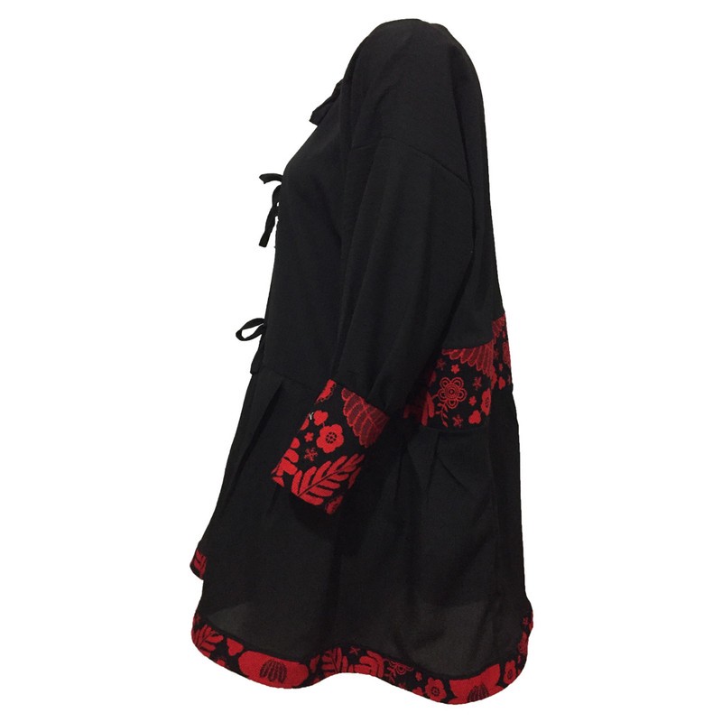مانتو زنانه مدل عروسکی کیمانو تافته کد tm-2771