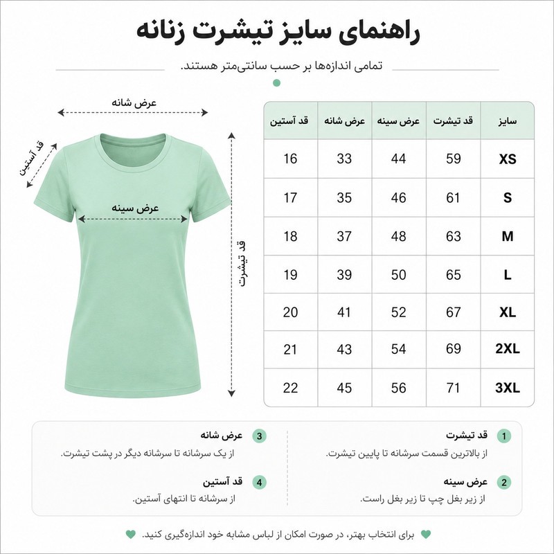 تیشرت آستین کوتاه زنانه پنبینه مدل نخ پنبه خالص