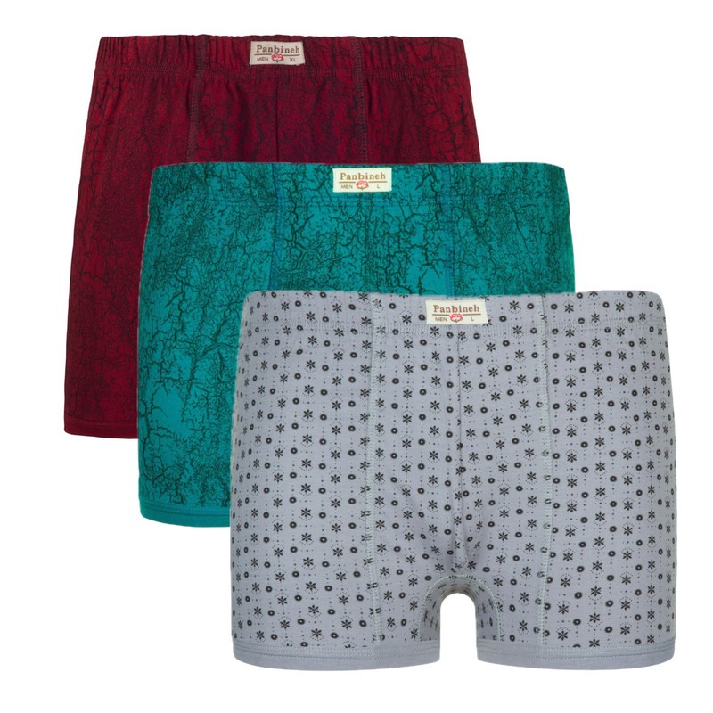 شورت نیمپا مردانه پنبینه مدل نخ پنبه بسته 3 عددی