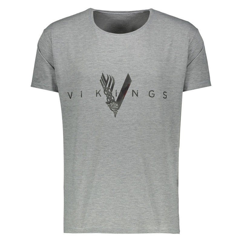 تی شرت ملانژ مردانه گالری واو طرح Vikings کد CT80217
