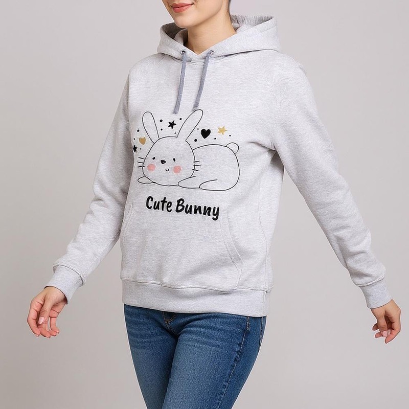 هودی زنانه طرح cute bunny کد F331