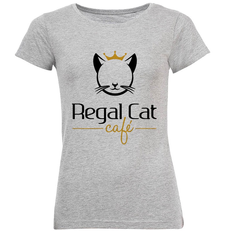تیشرت آستین کوتاه زنانه طرح Regal cat کد F101