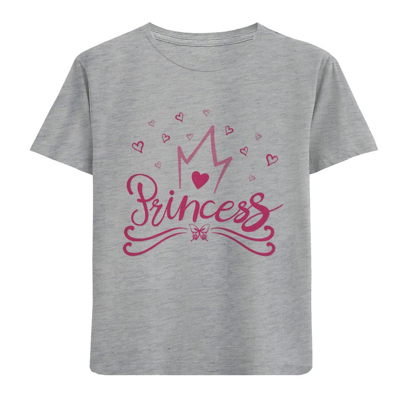 تی شرت آستین کوتاه دخترانه طرح princess کد F66